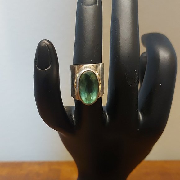 Handmade Mexican 925 Filigree w/Glass Accent Ring - Picture 1 of 8